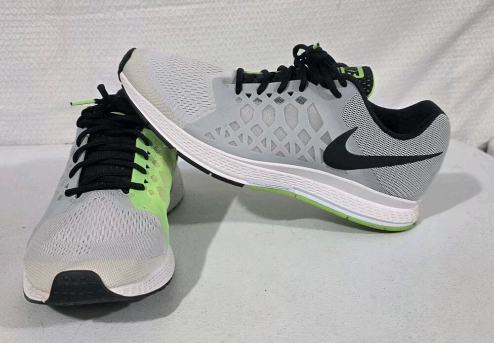 Nike Air Zoom Pegasus 31 Grey Lime Green Running Shoes Mens 12 652925-013